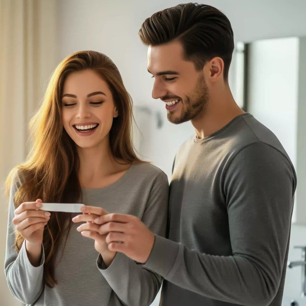 Happy couple after positive pregnancy test - Best IVF Centre in Tirupati